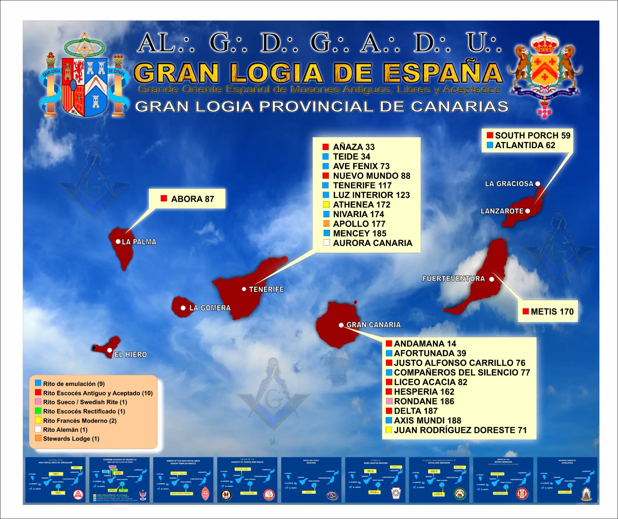 Mapa de Logias - Islas Canarias